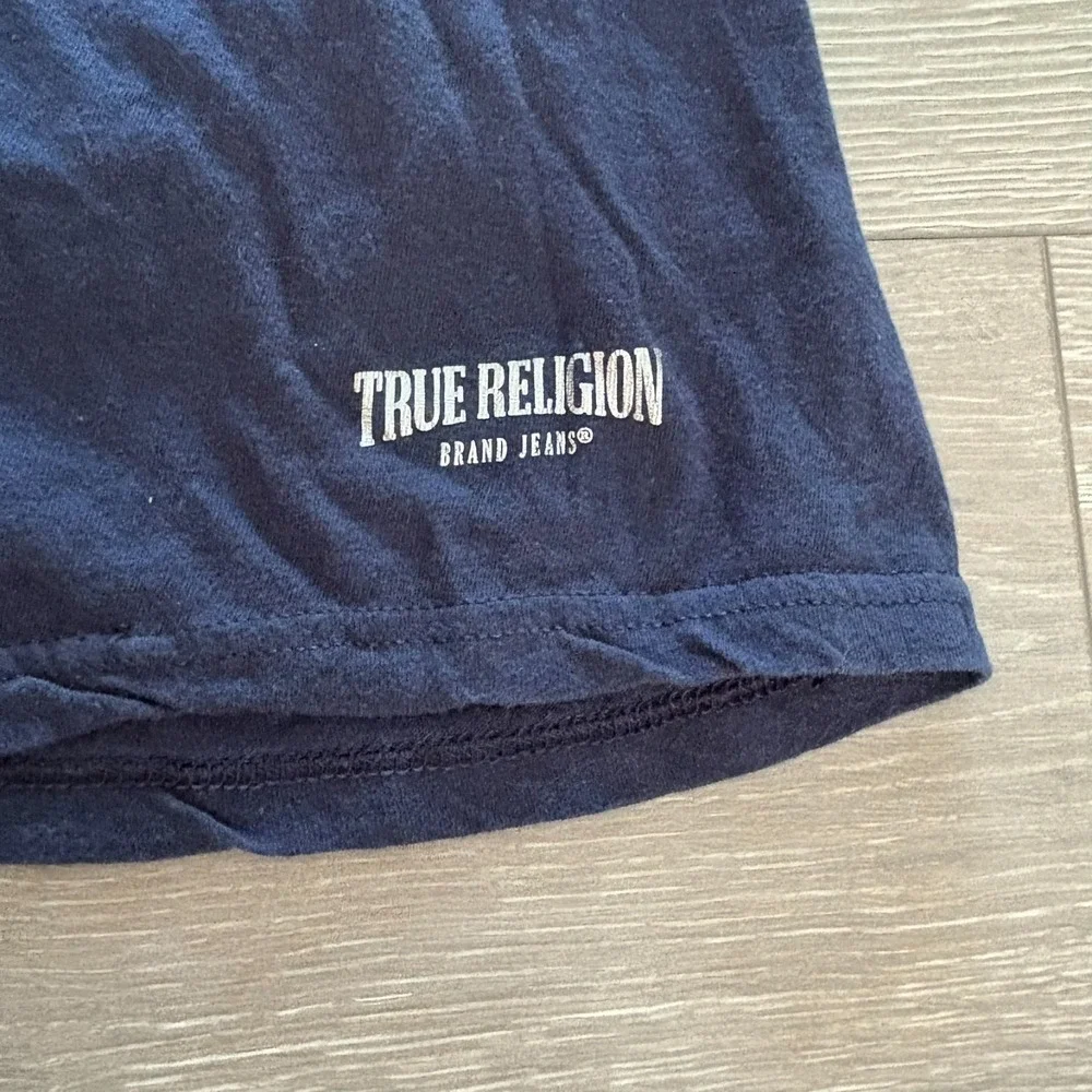 True Religion Mens Navy Blue Short Sleeve Casual Cotton Comfy T-Shirt Size‎ XL